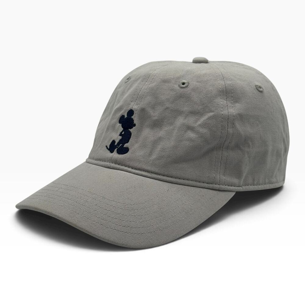 Disney Parks Embroidered Mickey Mouse Blue Hat Cap Khaki Beige Adjustable
